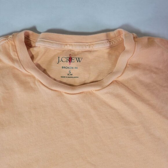 J.Crew Mens Peach Broken-In Slim T-Shirt 100% Cotton Casual Crewneck Size S - Picture 2 of 7